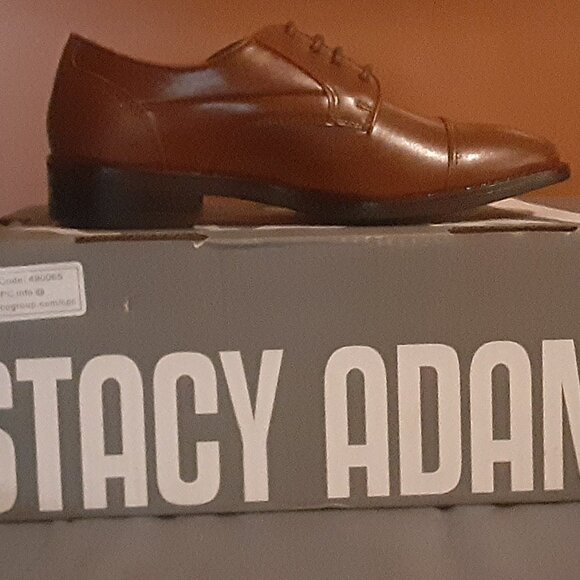 STACY ADAMS -  KIDS KALLUM CAP TOE OXFORD  - COGNAC - Picture 2 of 5
